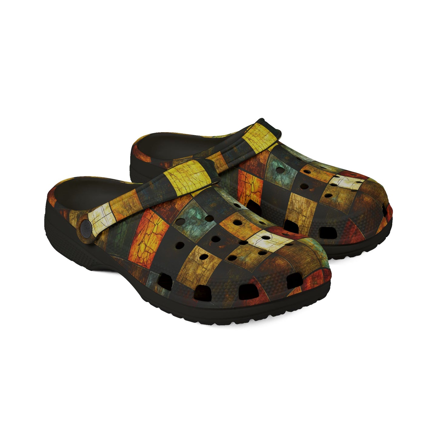 "Wood Block Pattern" #01, Foam Rubber Clogs