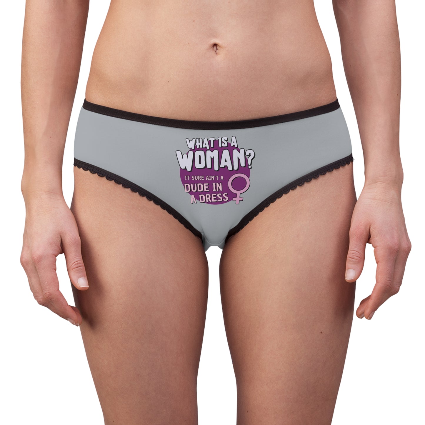 "What is a Woman" #01, Women's Briefs (Serene Grey)