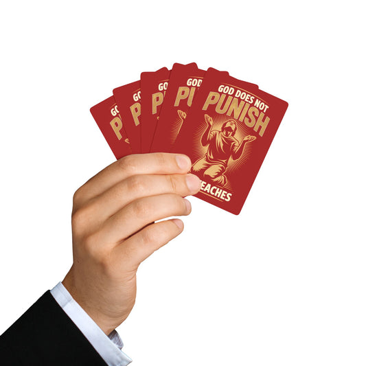 "God Does Not Punish - God Teaches" #02, Christian Playing Cards (Carnelian Red)