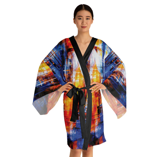 "Life's Forge - A Self Portrait", Long Sleeve Kimono Robe