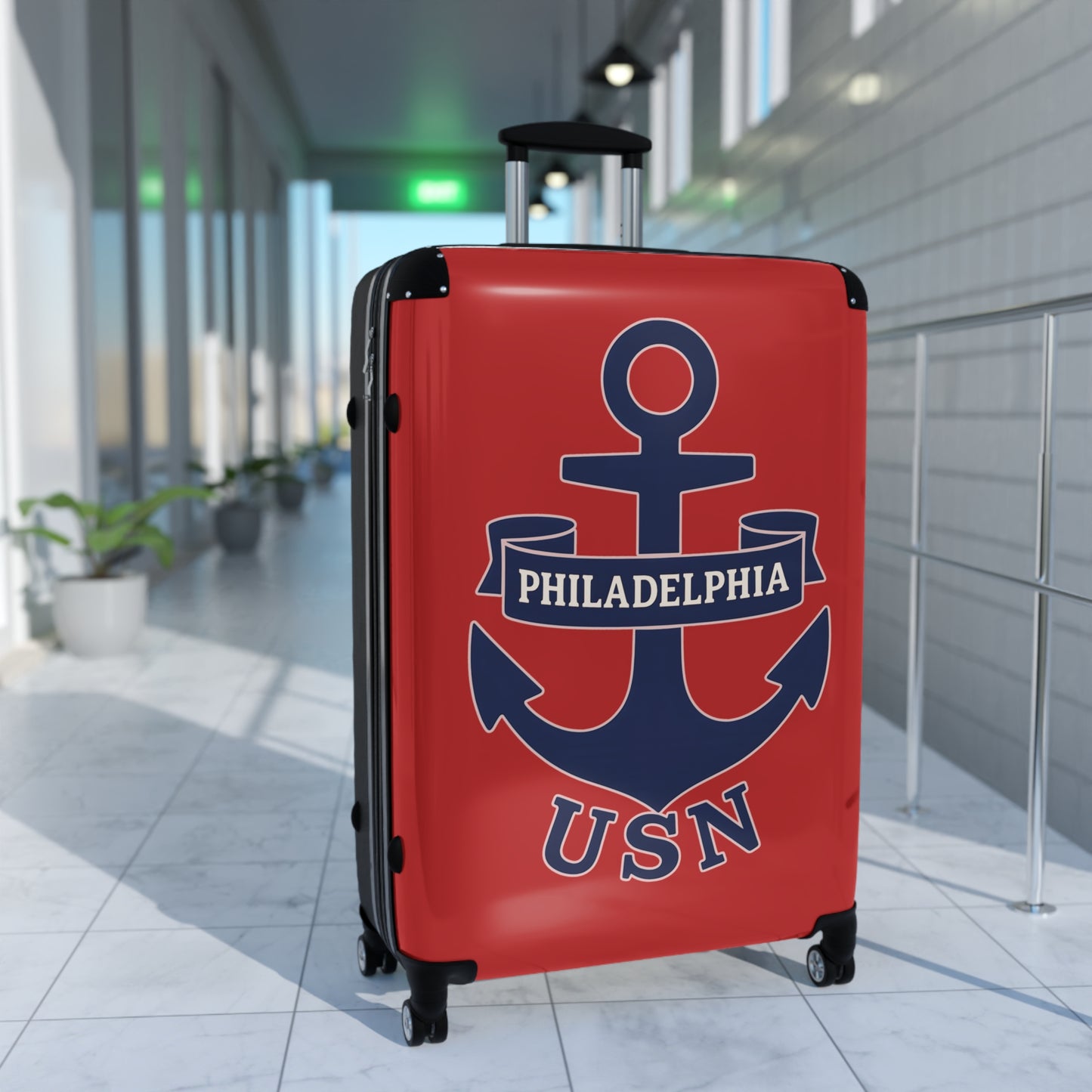 "USN Anchor", Suitcase (Spring Cherry Red)