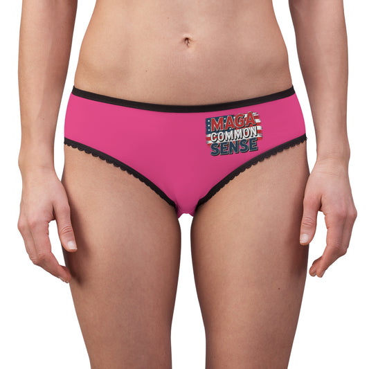 "MAGA Common Sense" #01, Women's Briefs (French Fuchsia)