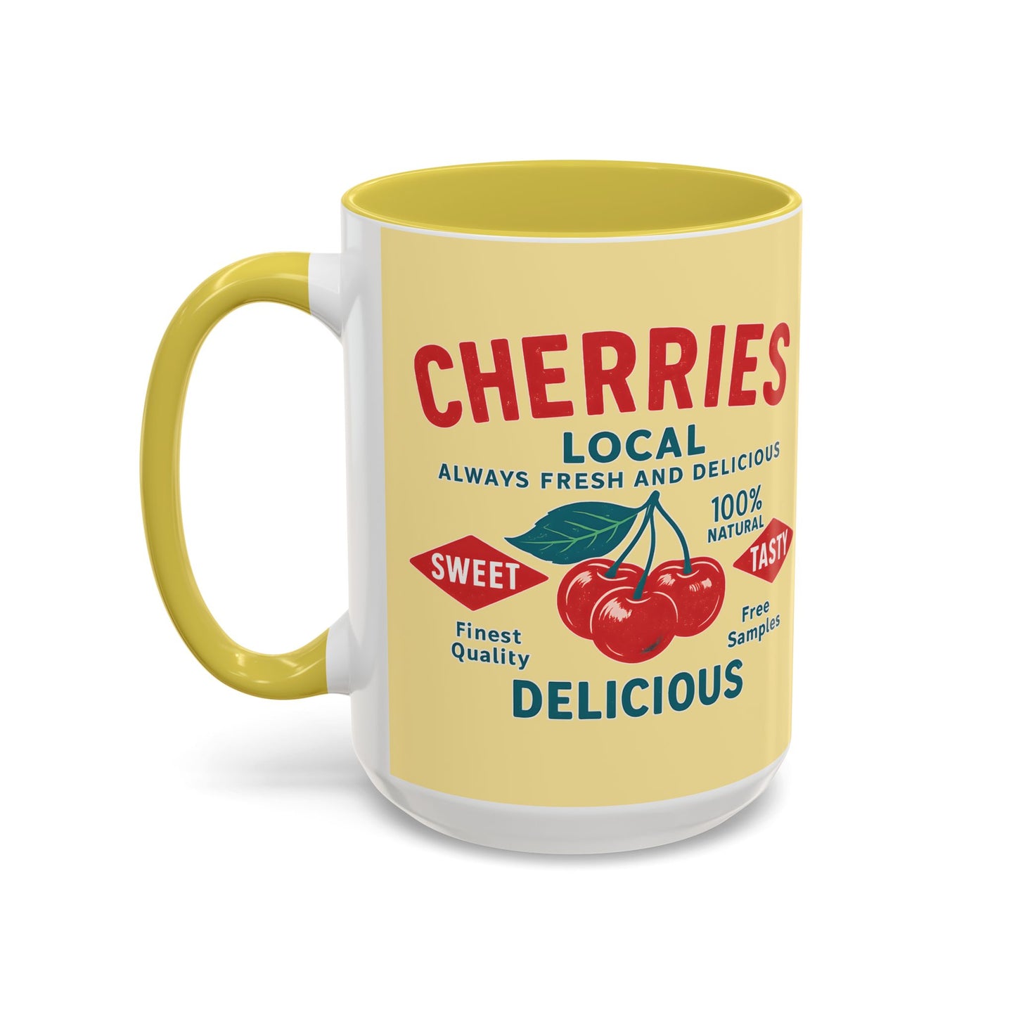 "Delicious Cherries", Colorful Mugs (11oz, 15oz) (Sanctum Veil)