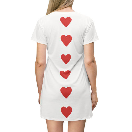 "Big Heart", T-Shirt Dress (Cotton White)