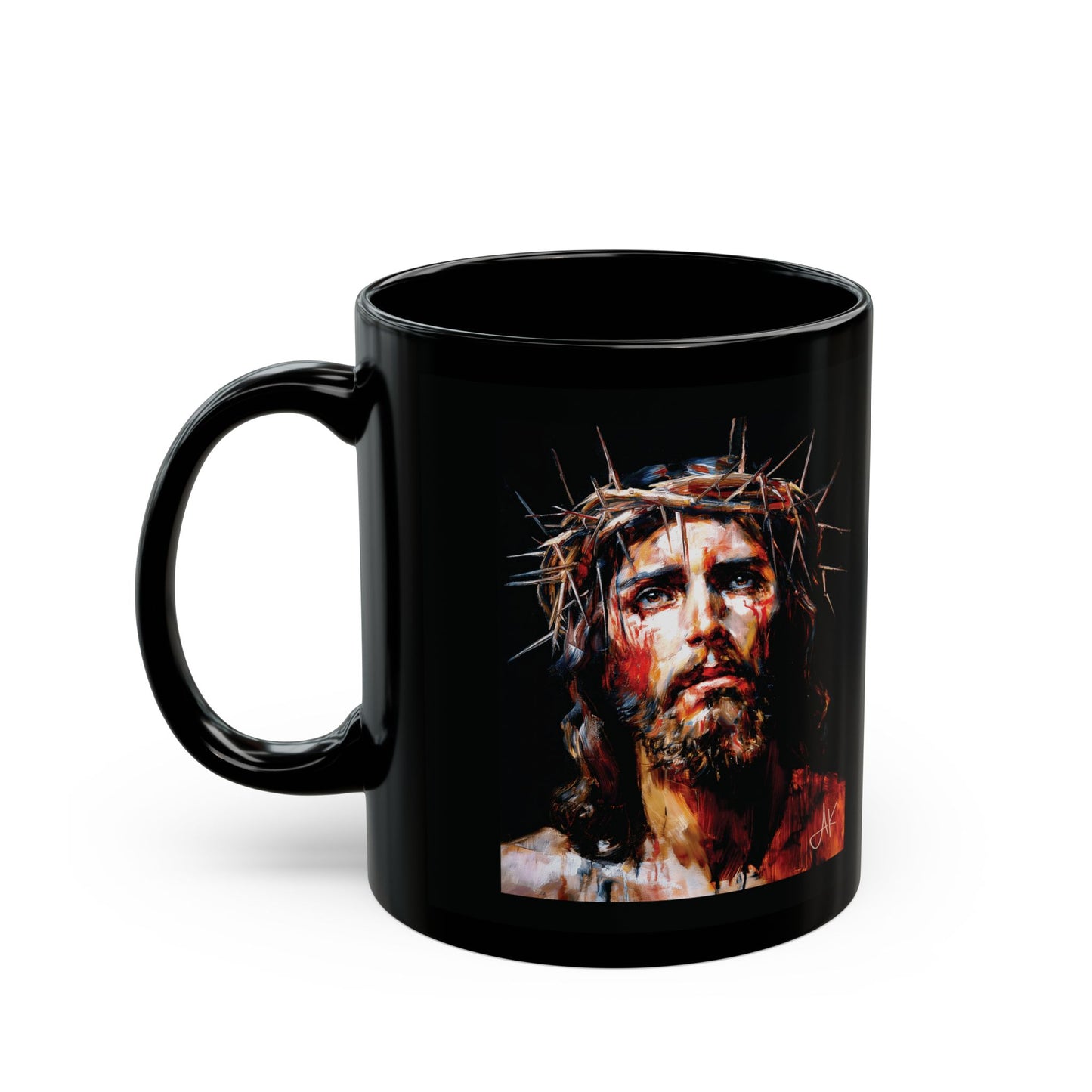 "Crown of Thorns", Black Mug (11oz & 15oz)