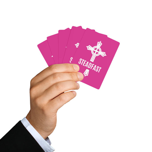 "Steadfast Cross", Christian Playing Cards (Strongboy Pink)