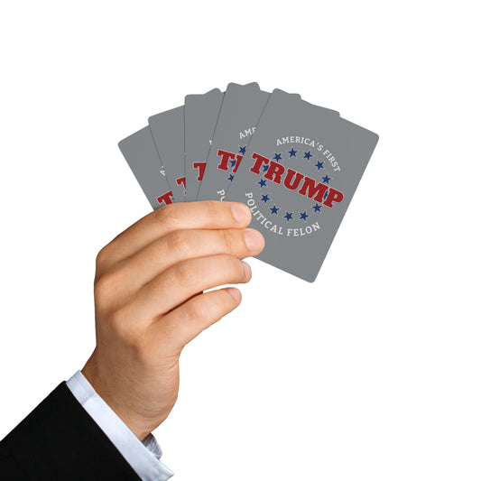 "Trump - Political Felon", Political Playing Cards (Gunmetal Grey)