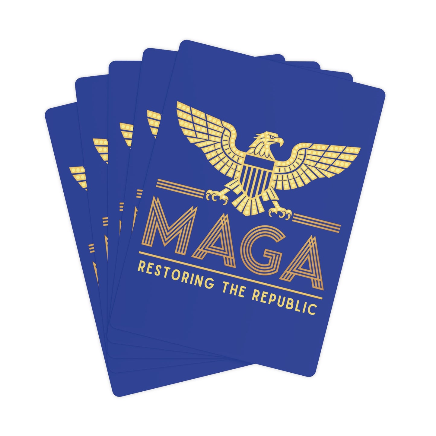 "MAGA - Restoring the Republic", Political Playing Cards (Patriot Blue)