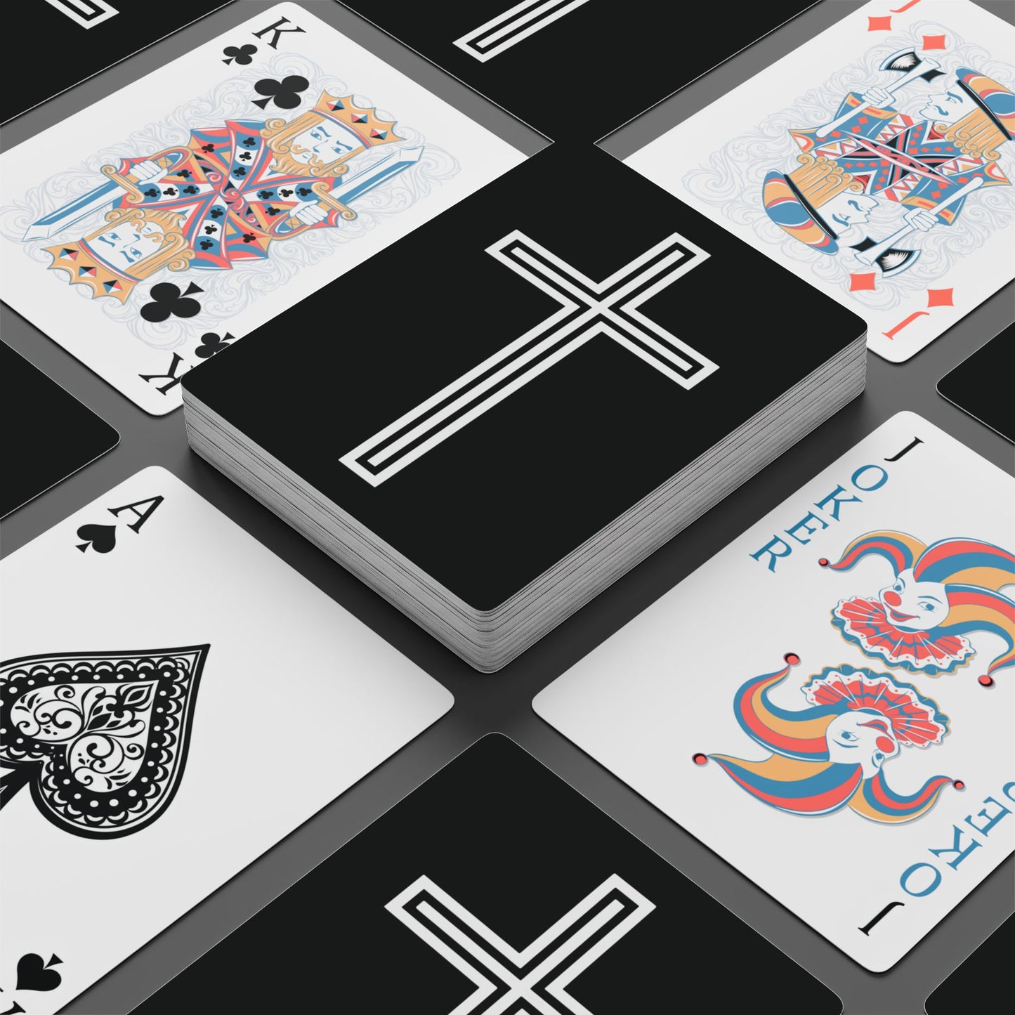 "A Simple Cross", Chrsitian Playing Cards (Void Black)