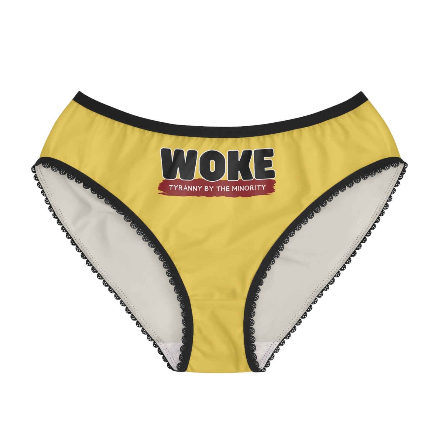 "Woke - Tyranny by the Minority", Women's Briefs (Mustard Yellow)