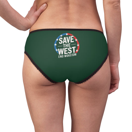 "Save the West - End Wokeism", Women's Briefs (Evergreen)