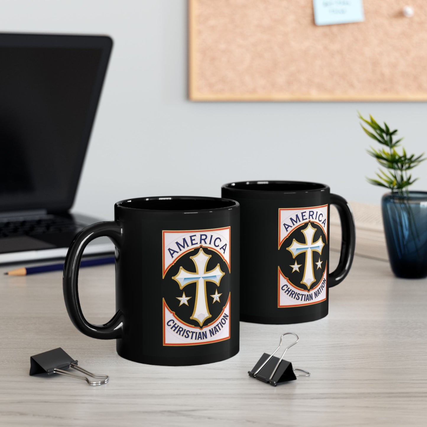 "America Christian Nation" #21, Black Mug (11oz & 15oz)