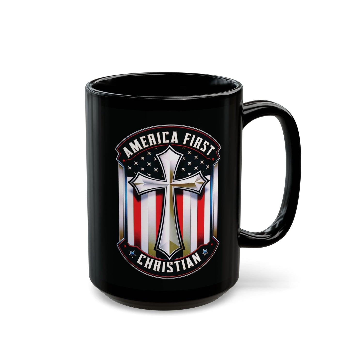 "America First Christian" #01, Black Mug (11oz & 15oz)