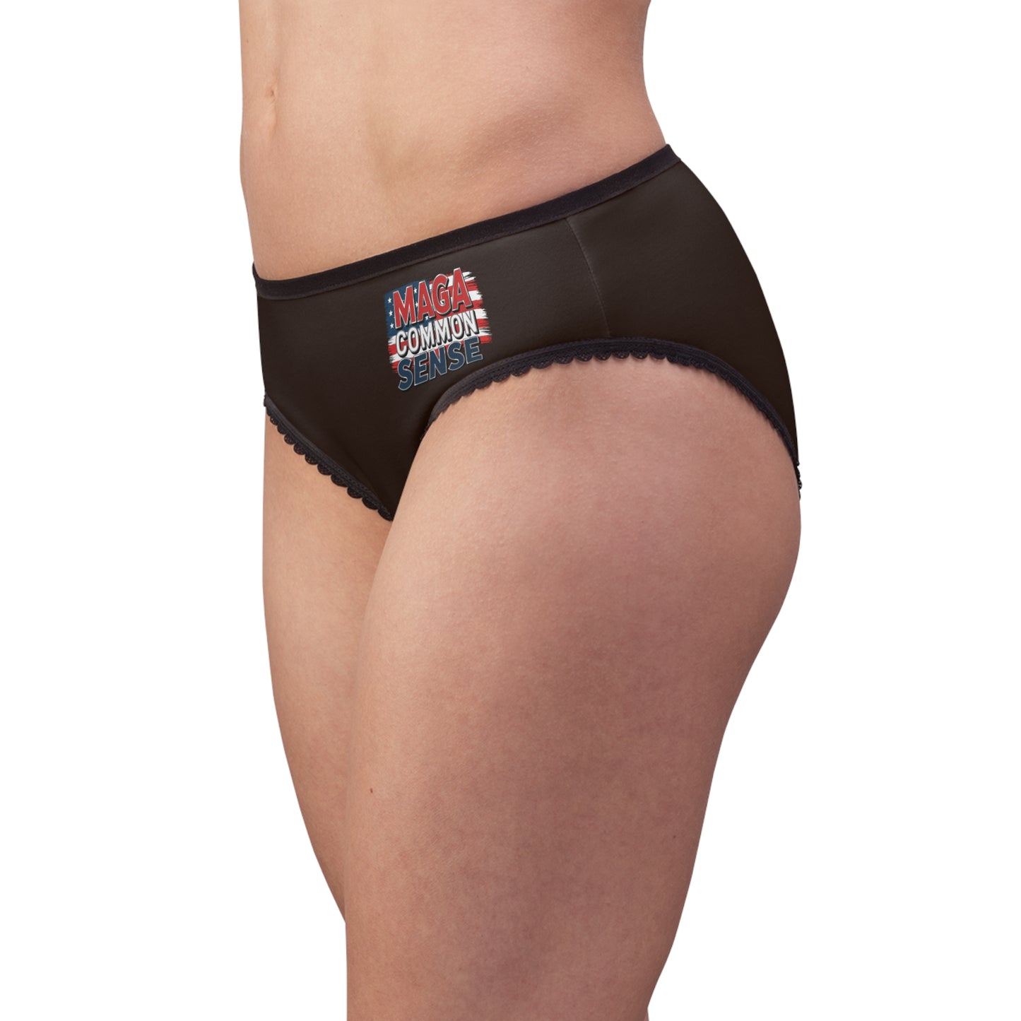 "MAGA Common Sense" #01, Women's Briefs (Rich Soil Brown)