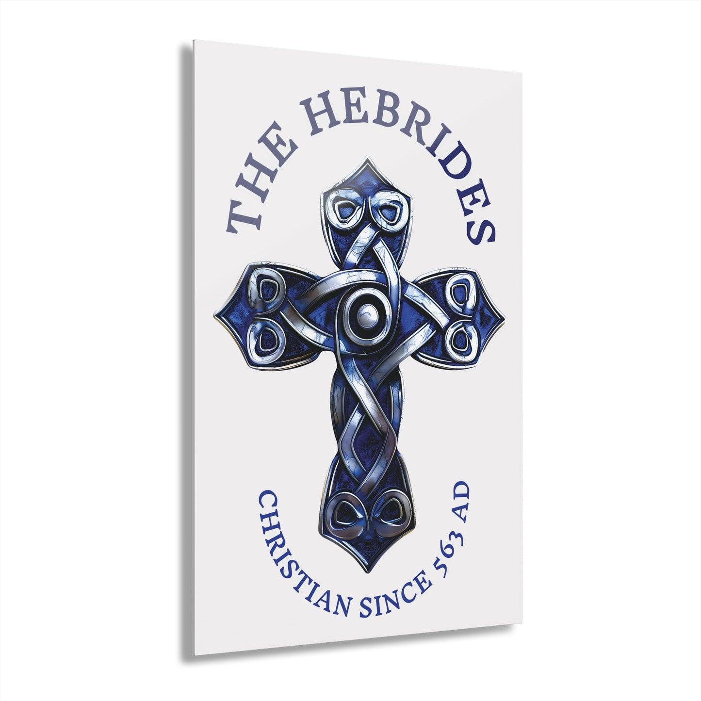 "The Hebrides - Christian Since 563 AD", Acrylic Wall Prints (French Cleat Hanging) (Alabaster White)
