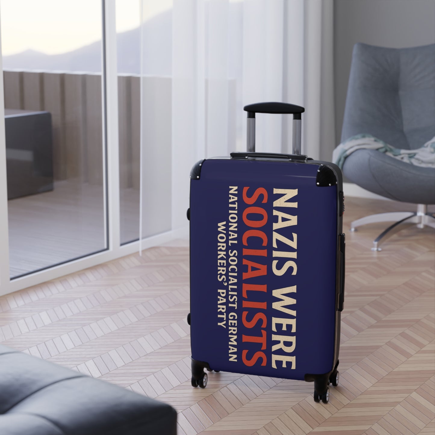 "Nazis were Socialists", Suitcase (Obsidian Blue)