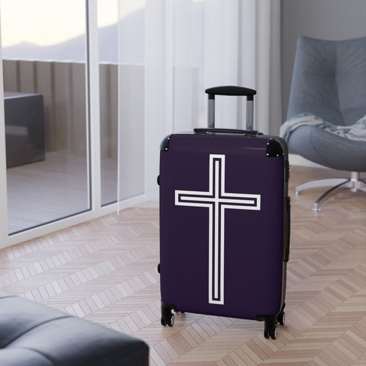 "A Simple Cross" Suitcases (Academic Purple)