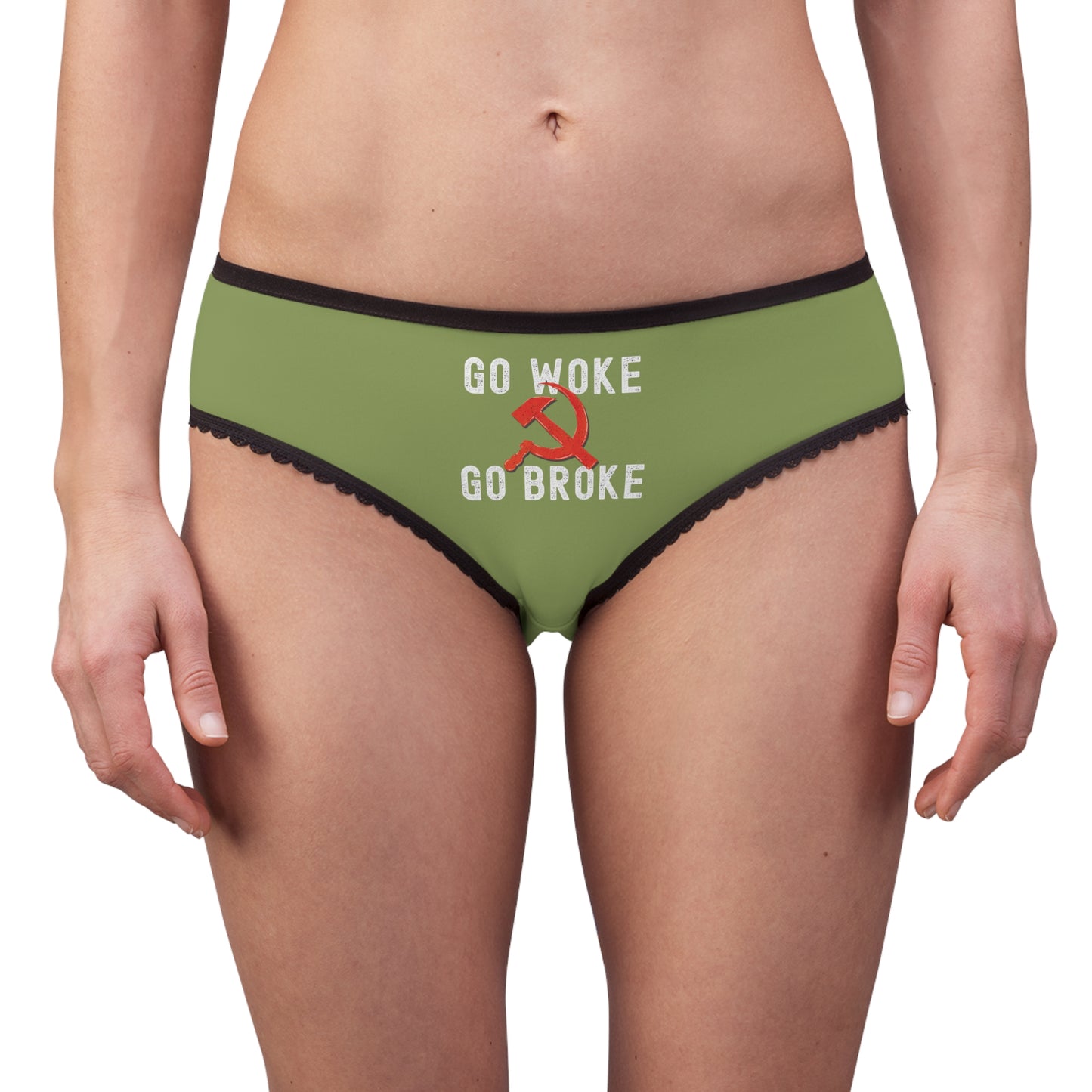 "Go Woke Go Broke (Communist)", Women's Briefs (Zesty Apple)