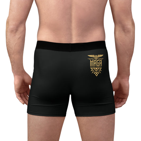 "MAGA Restoring the Republic" #02, Men's Boxer Briefs (Noir Black)