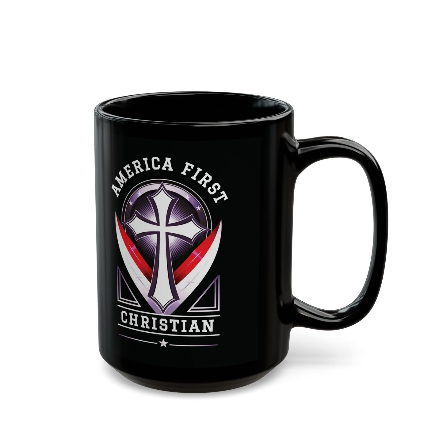 "America First Christian" #03, Black Mug (11oz & 15oz)