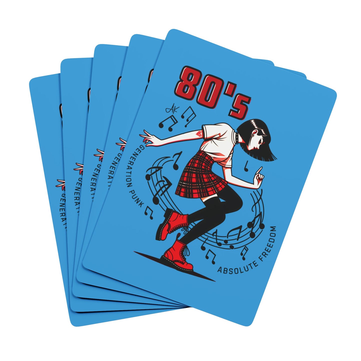 "80's Generation Punk", Retro Playing Cards (Chlorine Blue)