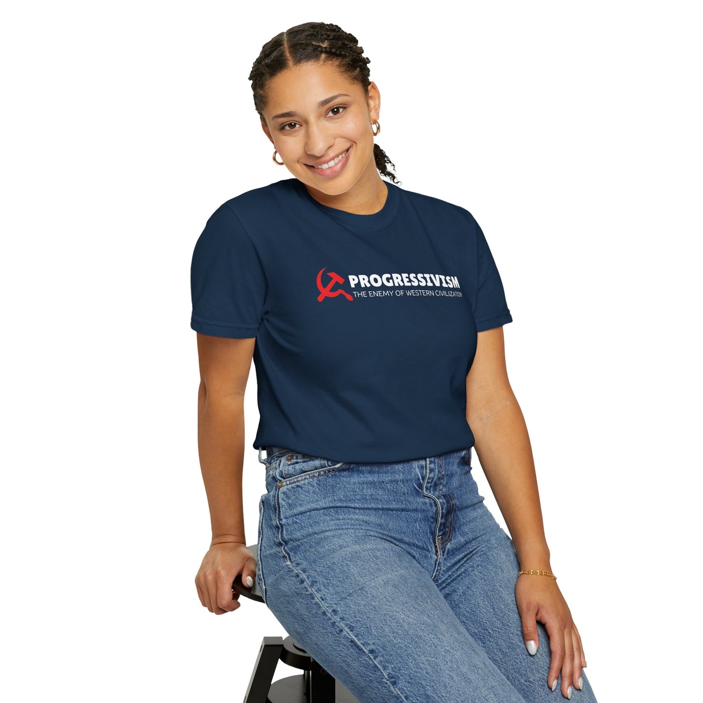 "Progressivism - Enemy of Western Civilization", Unisex T-shirt (Dark Colors)