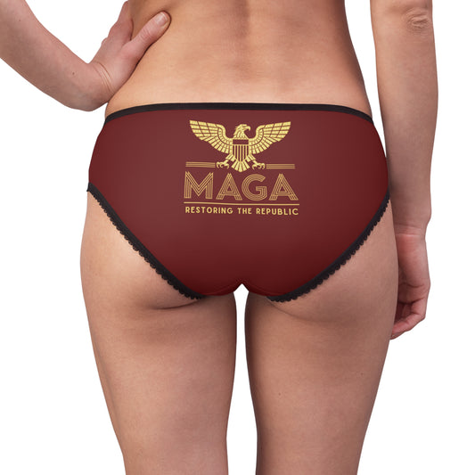 "MAGA - Restoring the Republic", Women's Briefs (Spartan Red)