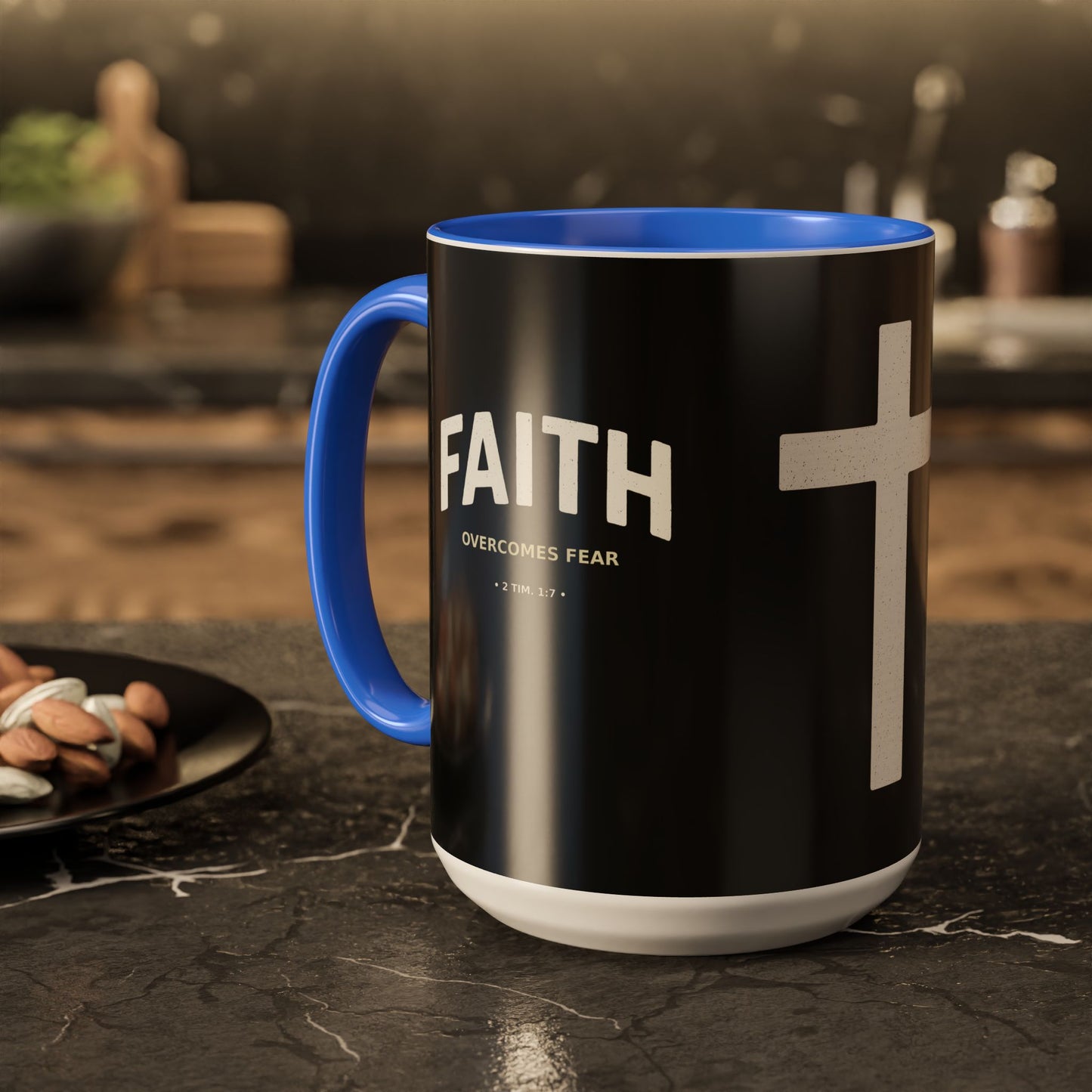 "Faith Overcomes Fear", Colorful Mugs (11oz, 15oz)