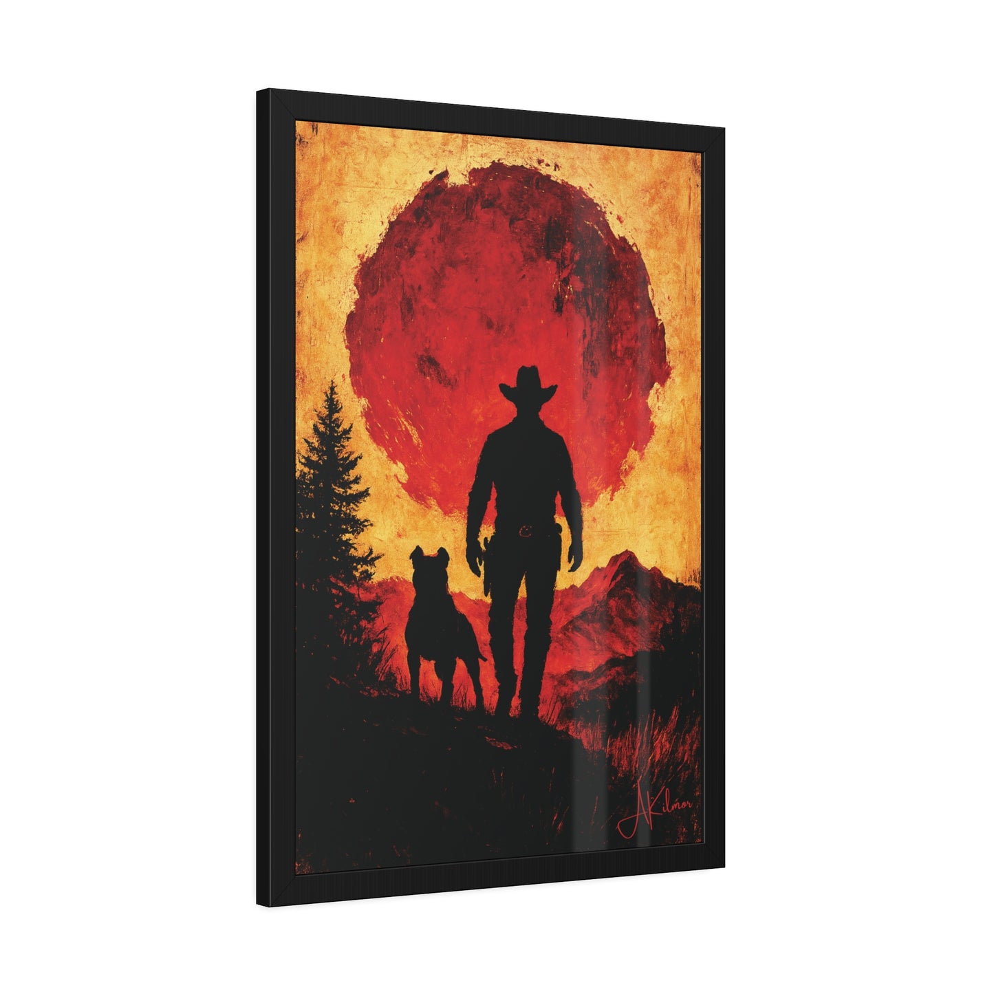 "Watchman of the Red Sun", Framed Paper Poster