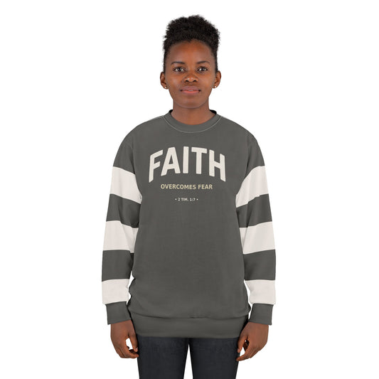 "Faith Overcomes Fear", Unisex Sweatshirt (Panzer Grey)