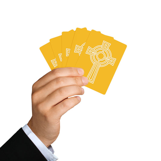 "A Simple High Cross", Christian Playing Cards (Honey Yellow)