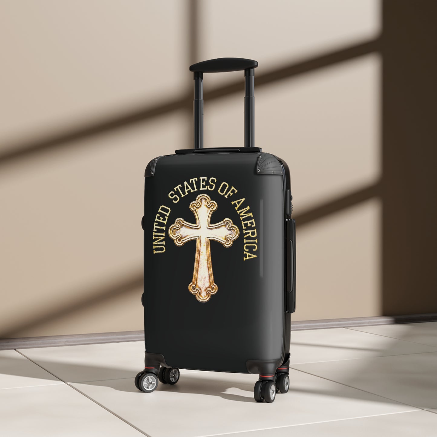 "USA Gold Cross" Suitcases (Black)