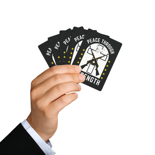 "Peace Through Strength" #01, Political Playing Cards (70's Black)