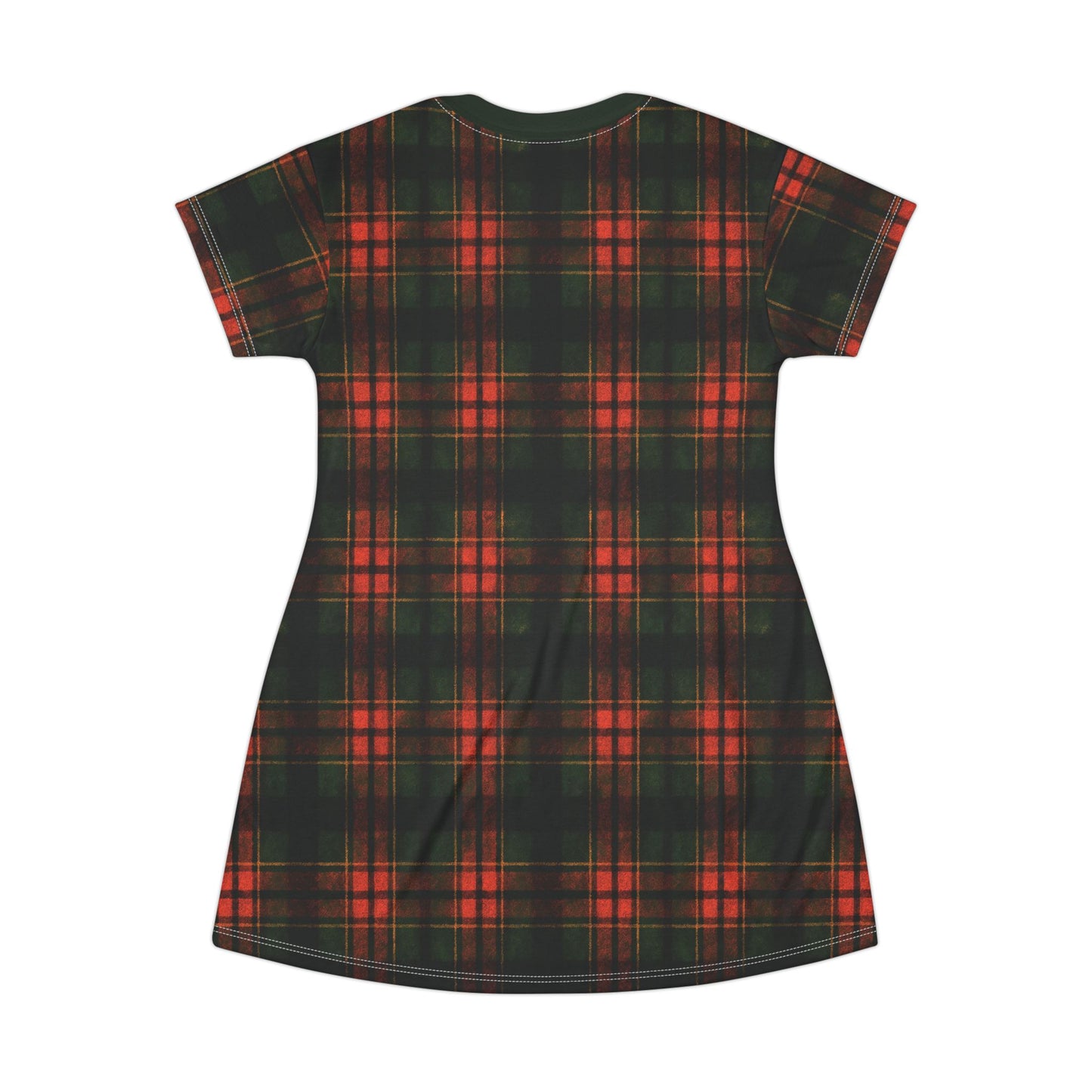 "Kilmor Brieve Tartan", T-Shirt Dress (Brieve Green Collar)