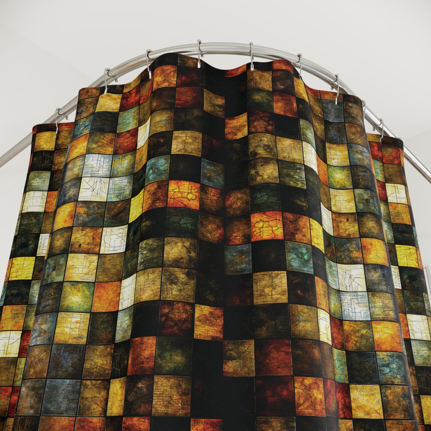 "Wood Block Pattern" #01, Shower Curtains