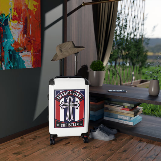 "America First Christian" Wall Art #11 Suitcases (Alabaster White)