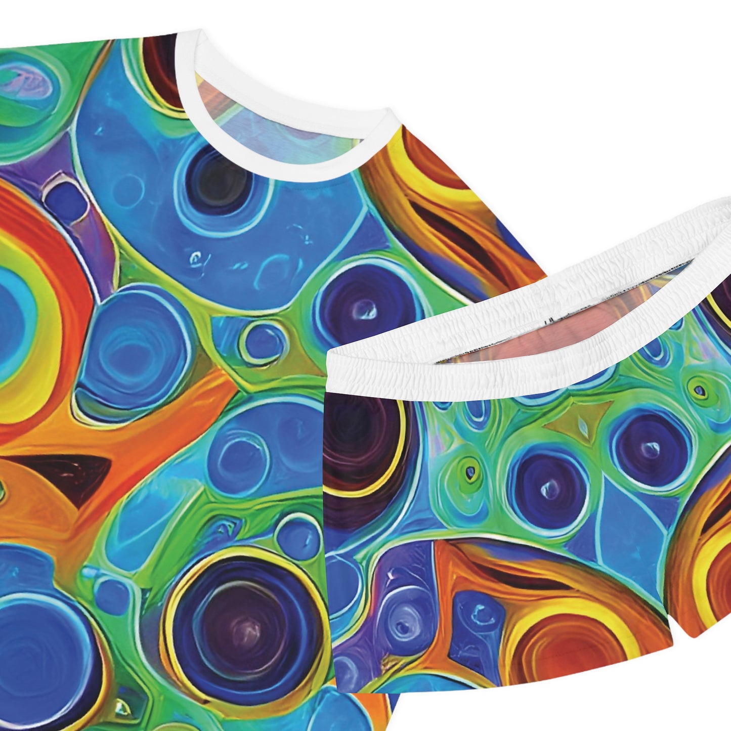 "Primordial Soup", Fine Art Women's Short Pajama Set (White Collar)