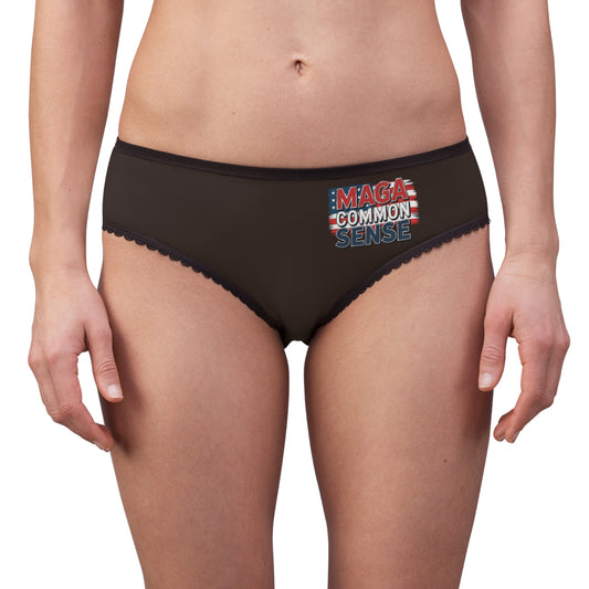 "MAGA Common Sense" #01, Women's Briefs (Rich Soil Brown)