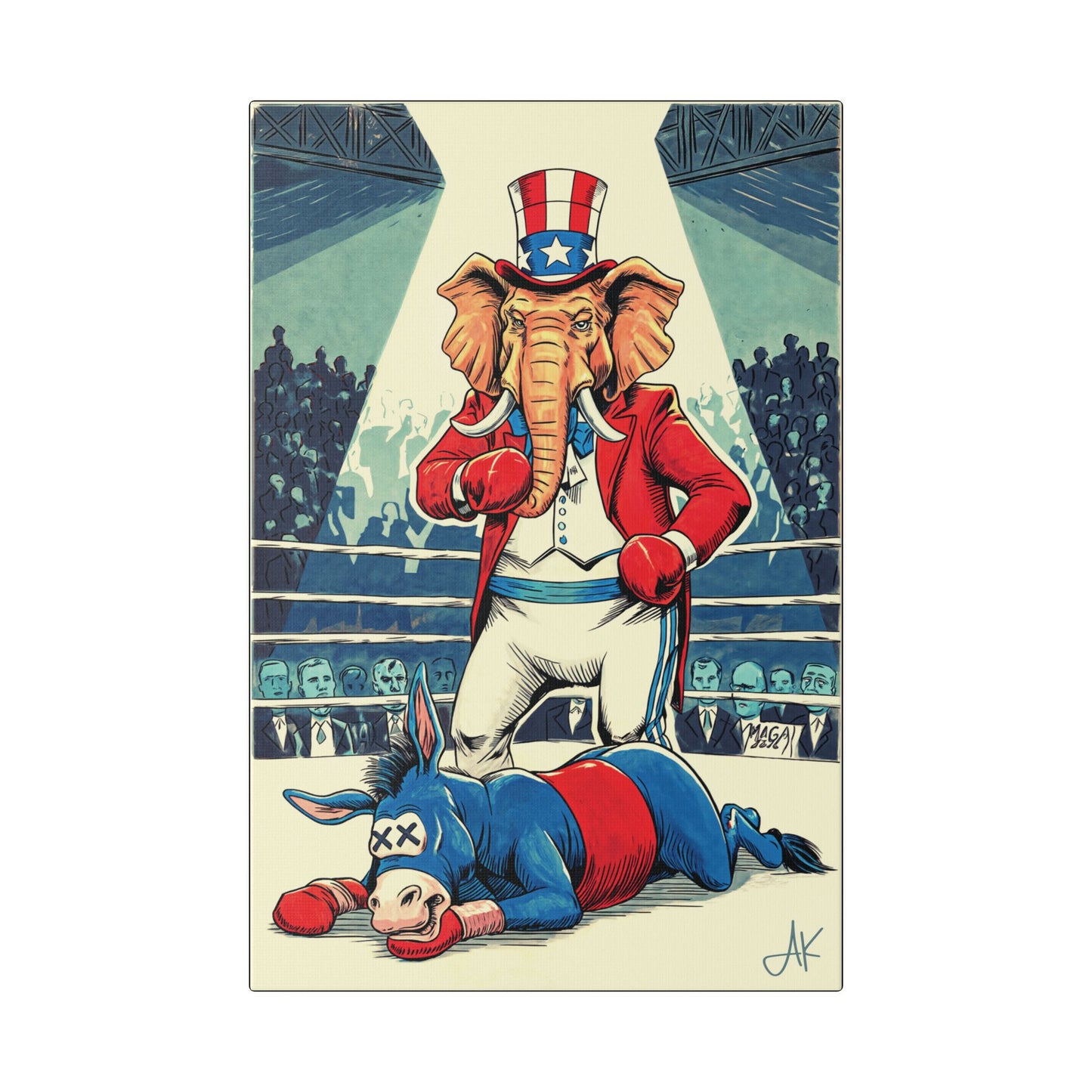 "Brutal Woke Knockout 2024", Stretched Classic Canvas Print