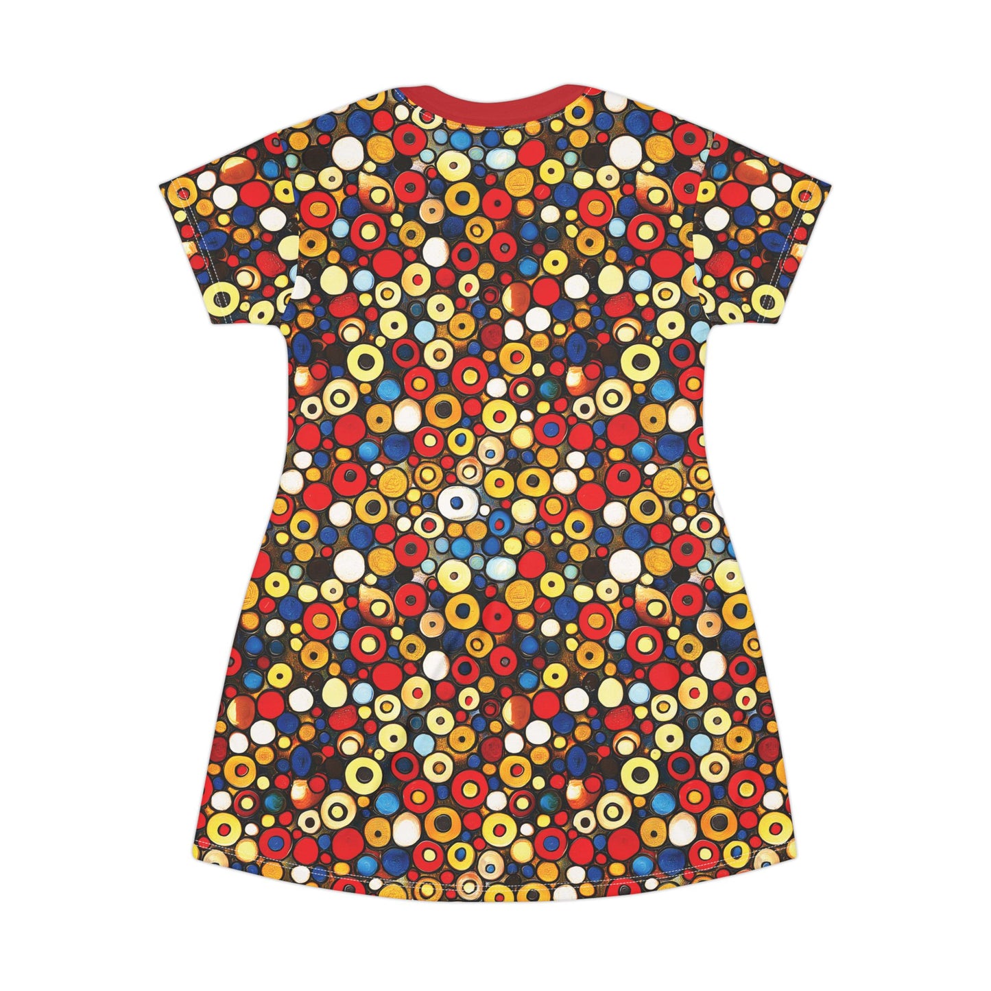 "Bits and Bobs", T-Shirt Dress (Flame Scarlet Collar)
