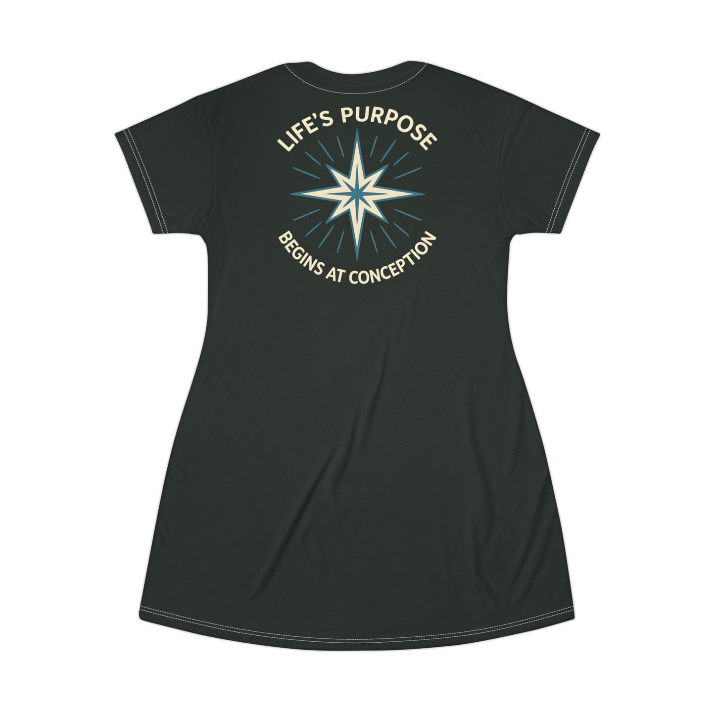 "Life's Purpose Begins at Conception #01", T-Shirt Dress (Jedi Night) 071C10