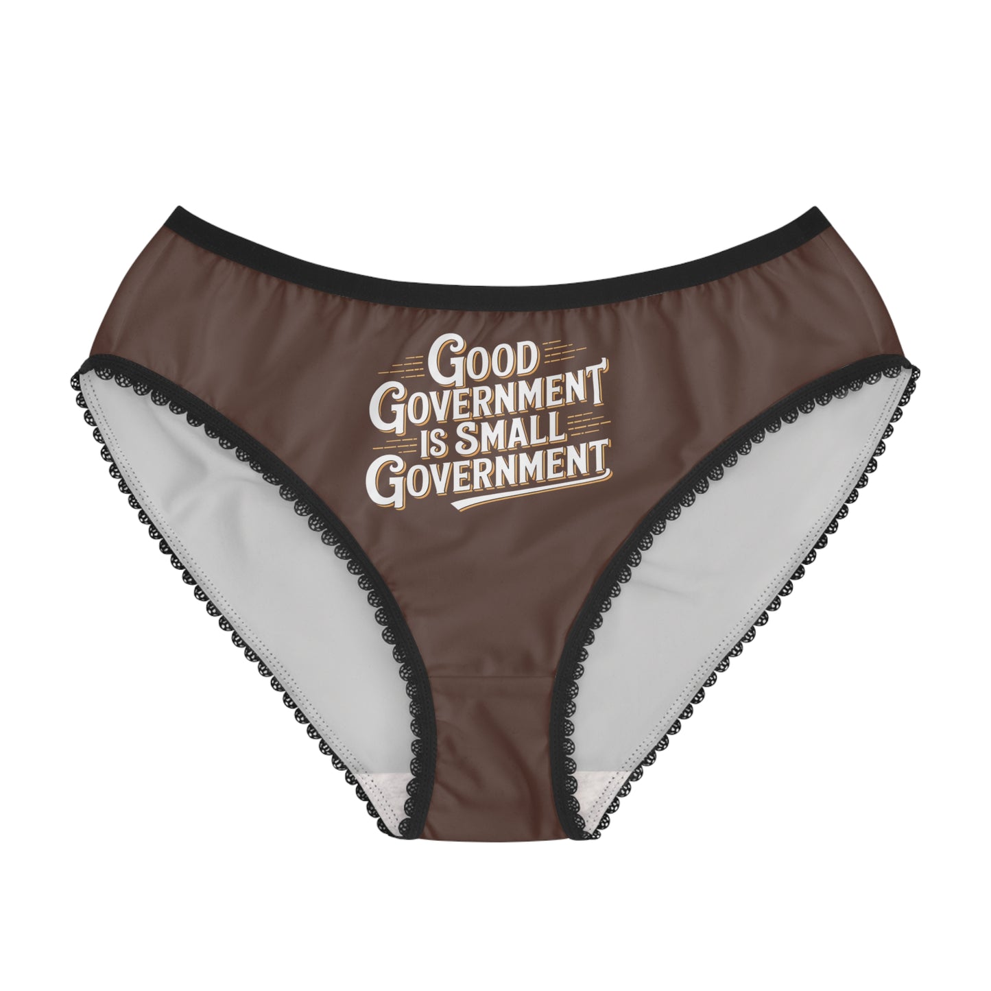 "Good Government is Small Government", Women's Briefs (Dark Rust Brown)