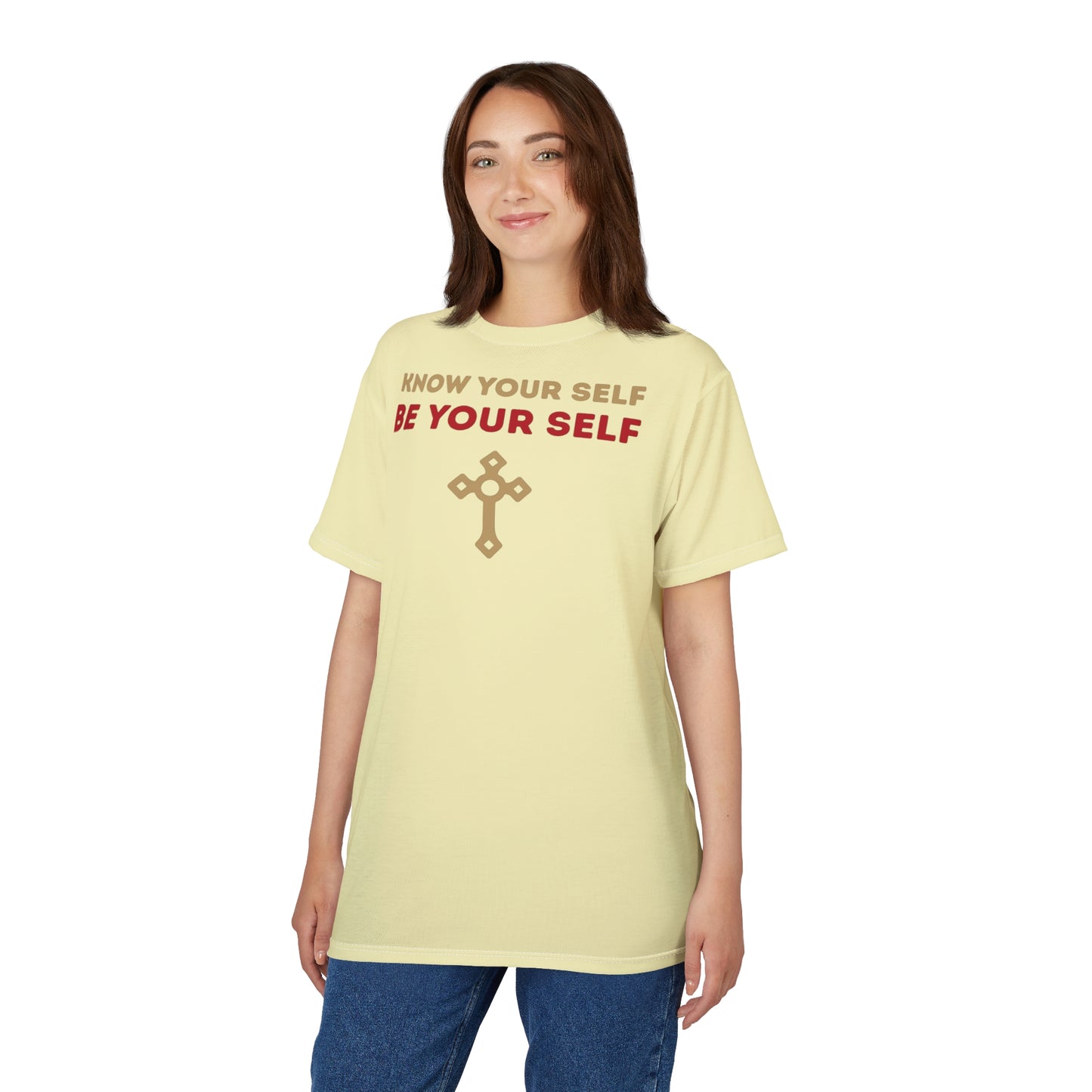 "Know Your Self", Unisex T-shirt (Primrose Light)