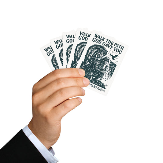 "1 Thessalonians 4:11 (KJV)", Retro Playing Cards (Porcelain White)