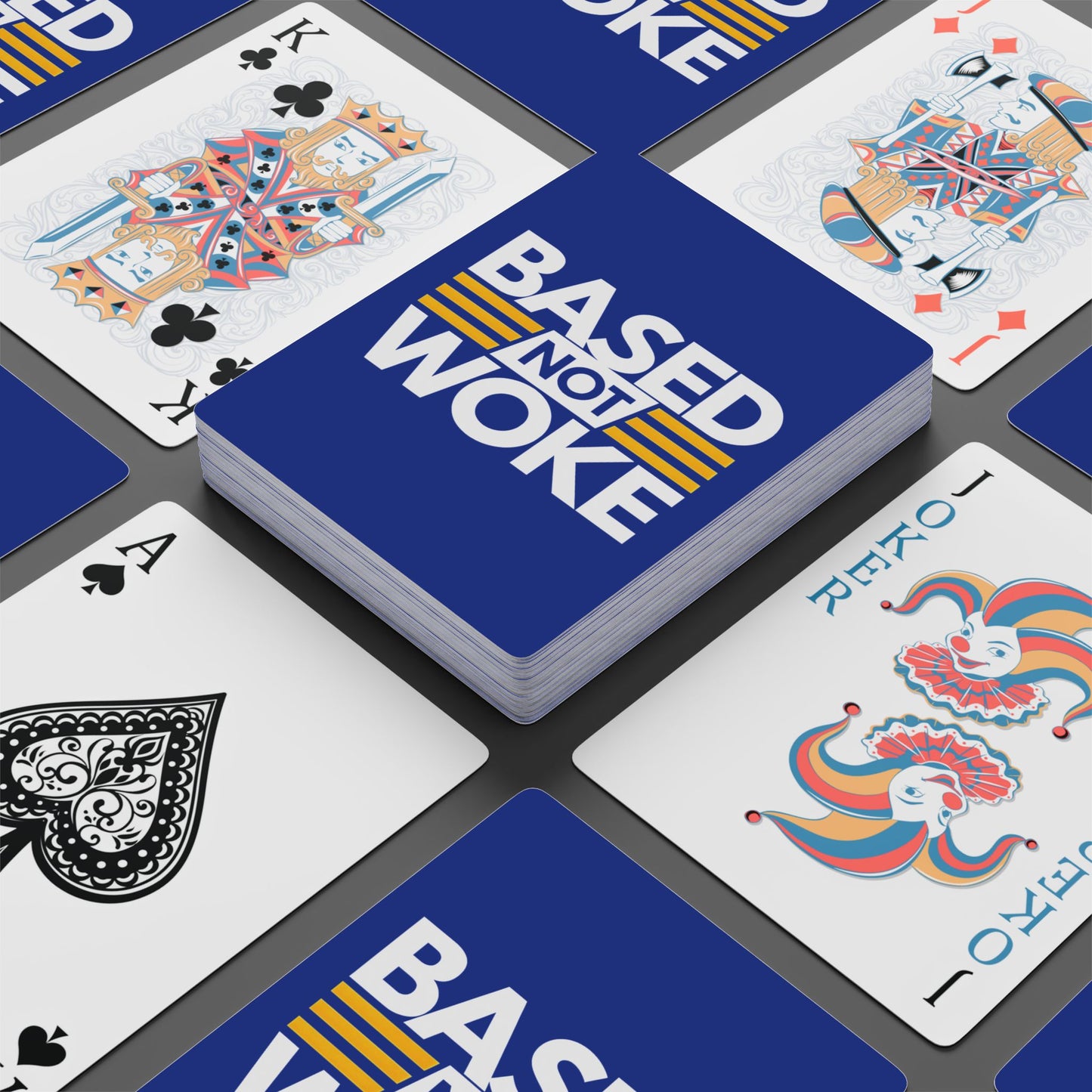 "Based not Woke" #01, Cultural Playing Cards (Patriot Blue)