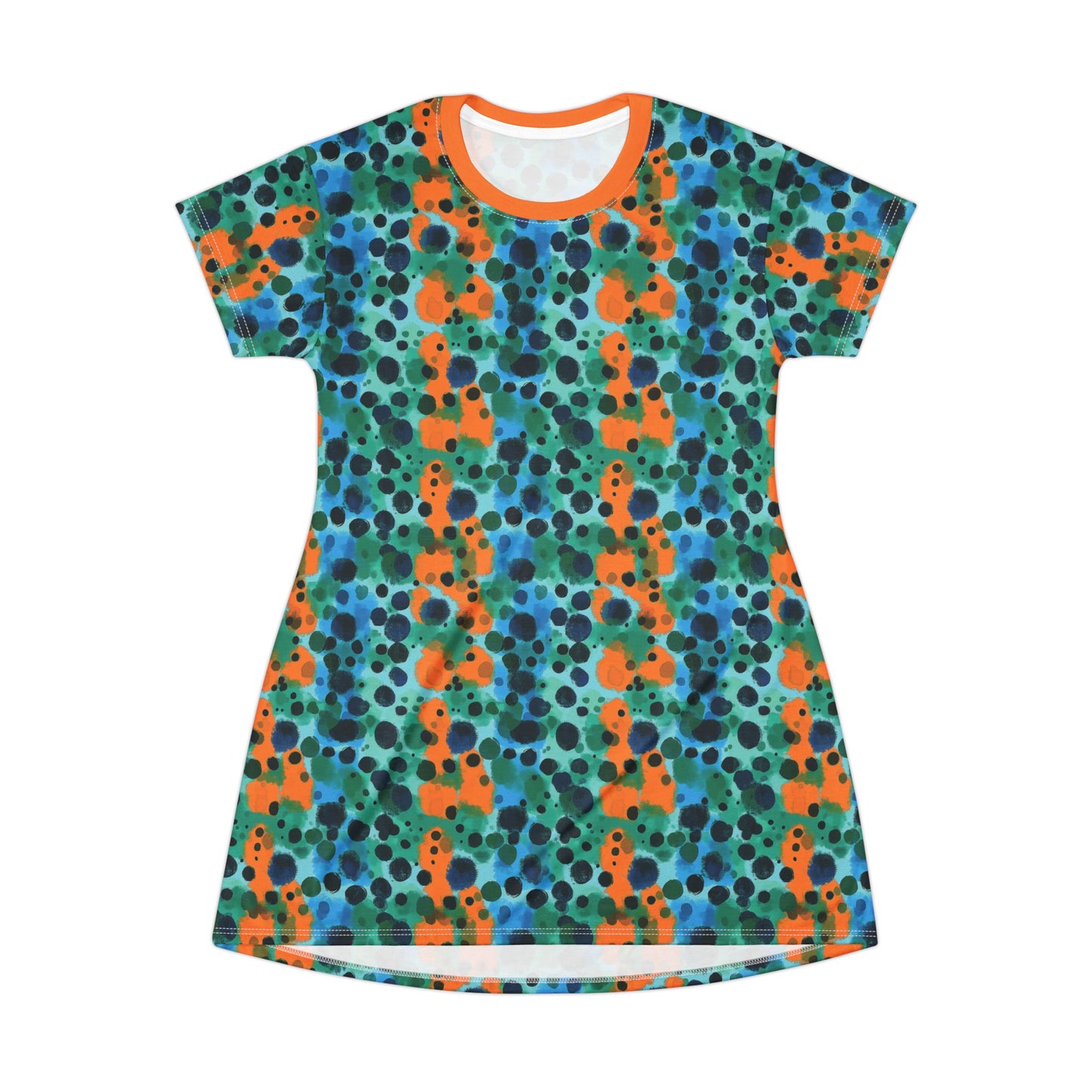 "Midnight Coral", T-Shirt Dress (Midnight Coral Collar)