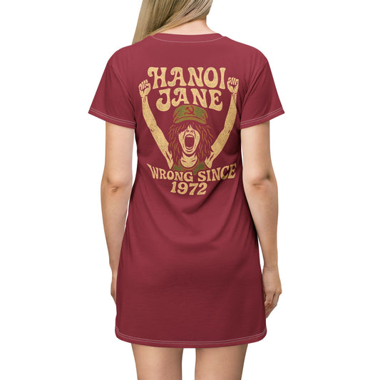 "Hanoi Jane", T-Shirt Dress (Harvard Crimson)