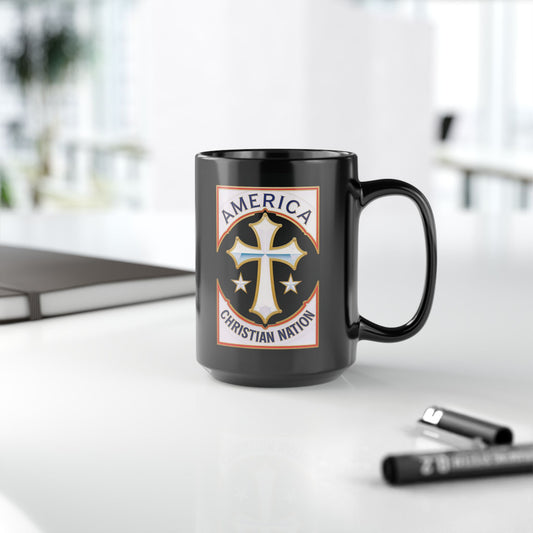 "America Christian Nation" #21, Black Mug (11oz & 15oz)