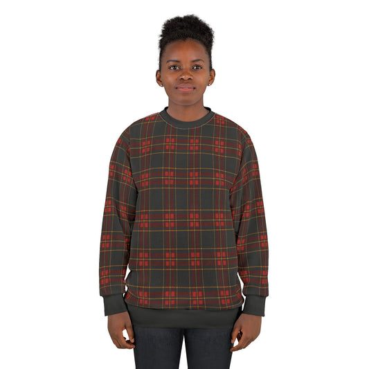 "Kilmor Gallóglach Tartan", Unisex Sweatshirt (Gallóglach Black Cuffs and Collar)