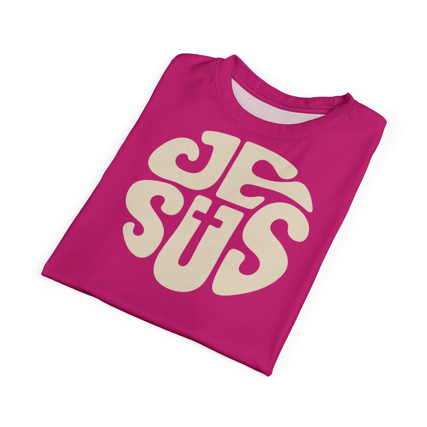 "Retro Jesus", Unisex T-shirt (Barbie Pink)